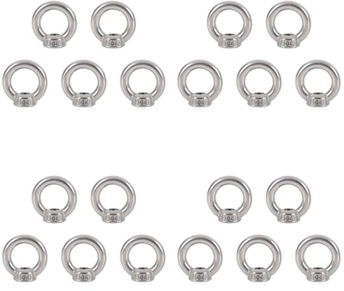 Tacdas 20X Tuerca de Ojo M10 Tuercas de Ojo de Elevación Marinas de Acero Inoxidable Tuerca de Anillo Ojal para Elevación de Cable