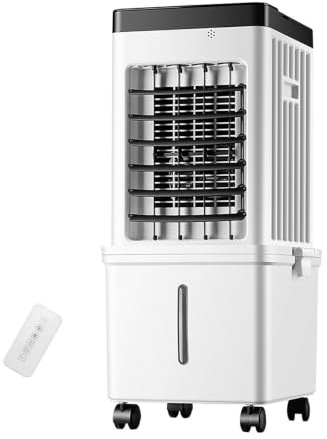 Rafraîchisseur d'Air Évaporatif pour Maison & Bureau, Mobile Sans Évacuation 15L Grand Réservoir avec Télécommande, 3 Modes & 3 Vitesses, Oscillation 120°