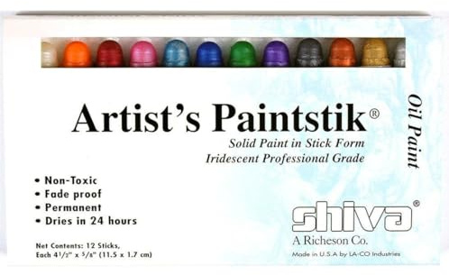 Jack Richeson Shiva Oil Paint Stick, Iridescent Colors, Set of 12