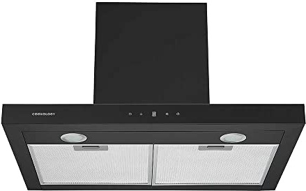 Cookology 60cm Linear Cooker Hood - A++ Energy Rated - Black | Touch Control - LED Lights - Shut-off Timer - Designer Kitchen Wall Mounted Extractor Fan