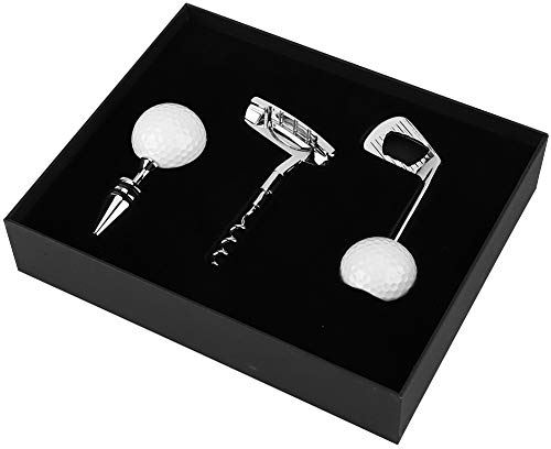 DEWIN Set regalo deluxe da golf, accessori da vino, set regalo per golf, bottiglia di vino a forma di cavatappi, apertura club bar utensili da cucina