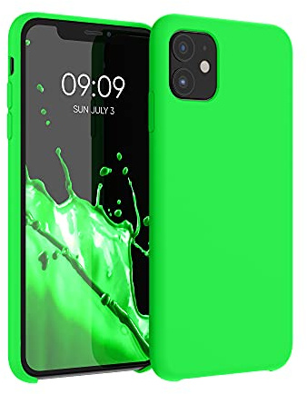 kwmobile Handyhülle für Apple iPhone 11 Hülle - Case Silikon - Kabelloses Laden - Schutzhülle Cover in Neon Grün