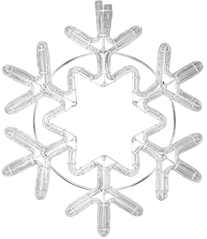 Ledvance Christmas LED Schneeflocke, Dekorative Weihnachtsbeleuchtung für Innen und Außen, als Fenstersilhouette oder Gartenbeleuchtung, Warmweiß (3000K), Schutzklasse IP65, 470mm x 590mm x 13mm