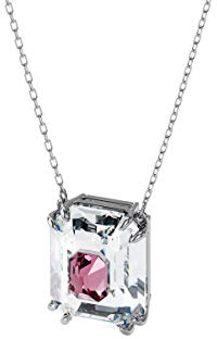 Swarovski Chroma Collana, Orecchino e Bracciale Collezione Gioielli di Cristallo, Finitura Rodio, Finitura Oro Cristallo Rosa, Cristalli Chiari, Misura unica, Placcato al rodio, cristallo, cristallo