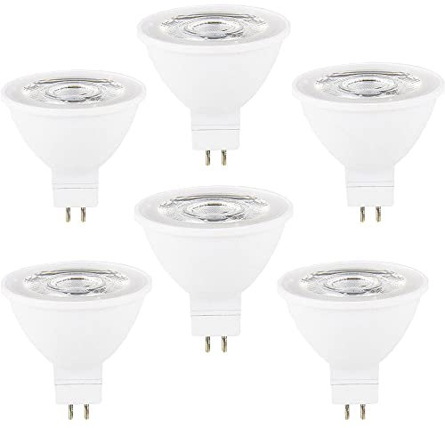 6 Pezzi GU5.3 MR16 Lampadina Led 6W AC 230V Bianco Caldo 3000K 60W GU5.3 Equivalente a Lampada Alogena,Senza Sfarfallio, 600LM Non Dimmerabile Angolo di Flusso Luminoso 120°