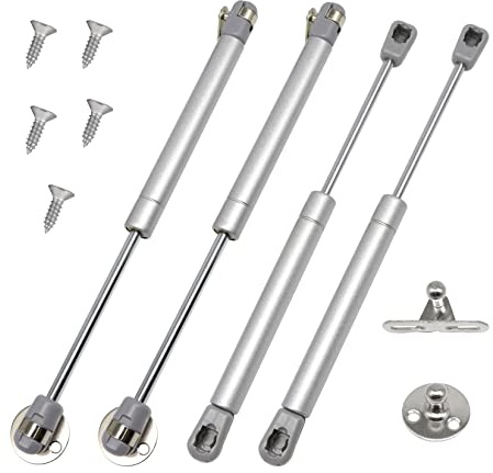 GothicBride 4pcs Pistones a Gas, 60N Resorte de Gas, Bisagras de Cierre Suave, Pistones Hidraulicos Amortiguadores Muebles para Armario Cocina(4, 60N)