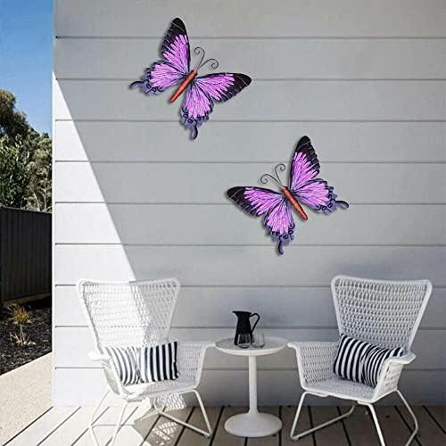 Metall Schmetterling Wanddeko 3D Handbemaltes Wandbild aus Eisen
