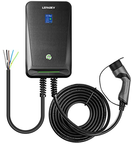 LEFANEV Typ 2 Ladekabel 22kw,Wallbox 32A mit Klarer LCD-Anzeige, IP65 wasserdichte Ladegerätbox, EV Ladegerät für Allen Elektrofahrzeugen EV PHEV