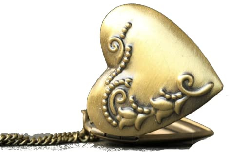 Kette Medaillon Herz im Vintagestyle antik bronzefarben für zwei Fotos als persönliches Geschenk für sie