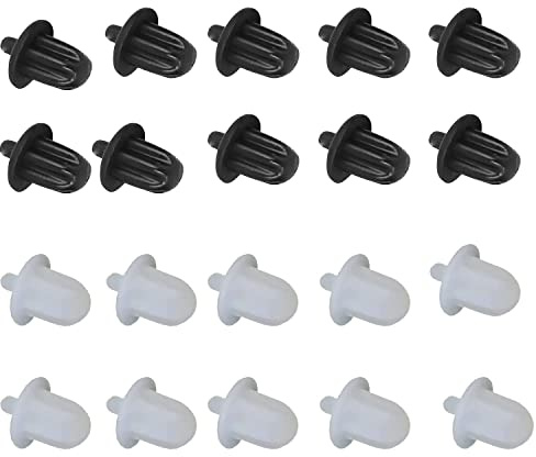 20PCS 6.35mm Audio Jack PC DVD AV Equipment Microphone Socket Dust Cover-Black Rubber (Black+ Transparent)