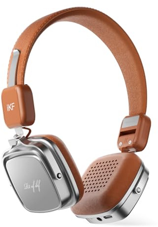iKF R2 Kabellose, kabelgebundene Kopfhörer, Retro-Kopfhörer, Bluetooth V5.4 | Musiksteuerung, 60 Stunden Spielzeit, Geräuschisolierung, schnelles Aufladen, Throwback-Design, 80er-90er-Jahre-Design, Braun