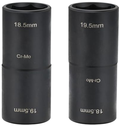 oumuik Llave de vaso especial para ruedas de 1/2,Juego de llaves de vaso de impacto especiales, compatible con Ford Land Rover y todos los modelos,18.5mm/19.5mm.1 piezas