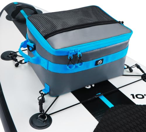 YVLEEN Wasserdichter Paddel-Borad-Kühler, SUP-Kühler, strapazierfähiges PVC-Material, Paddelboard-Deck-Tasche mit Netztasche oben, verstellbare Riemen, super Kapazität für Stand-Up-Paddleboard und