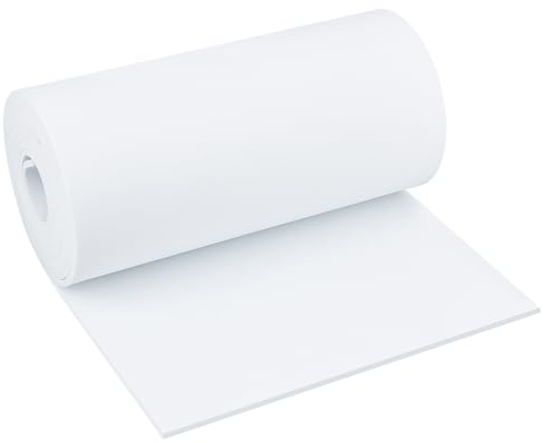 BENECREAT 3 m X 30 cm Weiße EVA-Schaumplatte, 5 mm Dicker EVA-Schaum Mit Hoher Dichte, Große Schaumstoffrolle Für Kunsthandwerk, Cosplay-Kostüm, DIY-Projekte