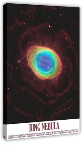 MExmeb Ringnebel, Kunst, Weltraum, Astronomie, Leinwandposter, Schlafzimmer-Dekor, Sportlandschaft, Büro, Raumdekoration, Geschenk, Rahmen-Stil, 30 x 45 cm