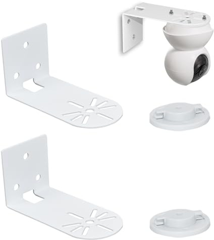 Paquete de 2 soportes de pared de metal para cámara compatibles con cámaras de seguridad Tp-Link Tapo TC70/C210/C200/C220, Kasa Ec70/Kc410s, soporte de montaje en techo con tornillos y anclajes para