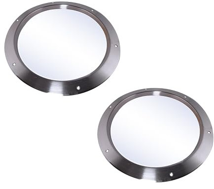 M.PASCUAL - Ojo de Buey para Puertas con Cristal | 350 mm | Perfil de Aluminio Acabado INOX | Diseño Moderno y Resistente