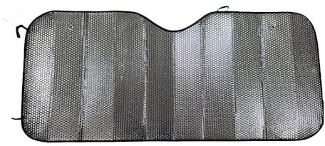 PLUS HOME Protector Solar de Polietileno con Película de Aluminio - Instalación con Ventosas y Gomas Elásticas - Protección UV para Parabrisas Delantero.Parasol DE Coche 90x150cm Plata 190g/m2
