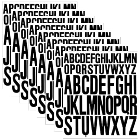 NTRUXZP 8 Blätter Selbstklebende Buchstaben Nummern Aufkleber Hausnummer Vinyl Wasserdichte Sticker Klebebuchstaben für Briefkasten Schilder Tür Adressnummer DIY Scrapbooking 1Zoll (Schwarz)
