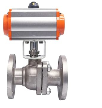1 pneumatischer Flansch-Kugelhahn aus Edelstahl, doppeltwirkend, pneumatischer Hochtemperatur-Dampf-Kugelhahn mit Schnellverschluss