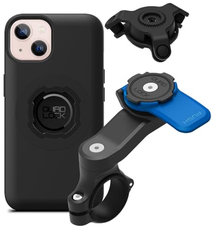 Quad Lock Telefonfäste för Motorcykelstyre med Vibrationsdämpare och MAG-fodral för iPhone 13