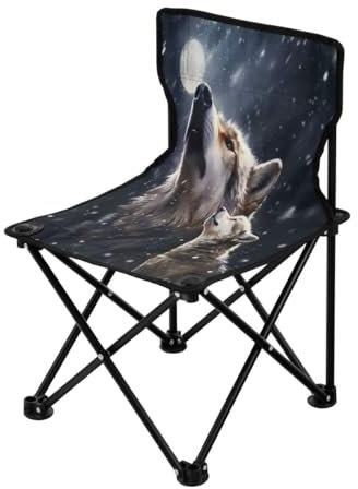 VNGBFGDFVN Wolf Pack Family Klapp-Campingstuhl für Erwachsene und Kinder. Leichter Klappstuhl, geeignet für den Außenbereich. Stühle für Strand, Rasen, Camp, Angelausflug und Garten