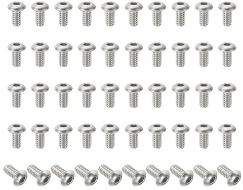 PATIKIL #10-24x3/8 Vis à tête cylindrique à six pans creux, 50 pièces en acier inoxydable 304 18-8 Boulons de vis à tête cylindrique à six pans creux Allen Filetage complet UNC
