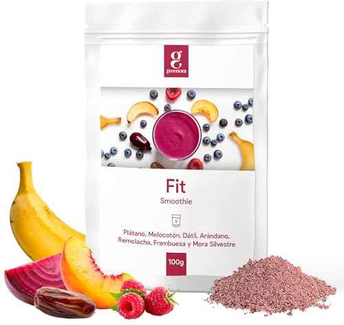 GREENORA Smoothie Vegano de Fruta Liofilizada BIO, Plátano, Melocotón, Dátil, Arándanos, Remolacha, Frambuesa y Mora en Polvo, Ideal para Desayunos, Bowls y Recetas, Sin Azúcar, 8 Servicios.