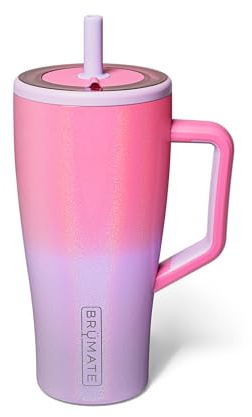 BrüMate Era 30 oz Trinkbecher mit Griff und Strohhalm | 100% auslaufsicher isolierte Wasserflasche Trinkbecher mit Deckel & flexiblem SoftSip Strohhalm | Aus Edelstahl | Becherhalter-freundlich | 30oz