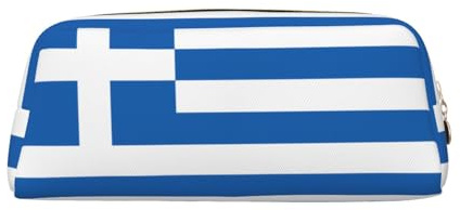 WXZYFP Bandiera greca L'astuccio è realizzato in pelle a grana incrociata (PVC), fodera in 100% poliestere e stampa a schermo intero