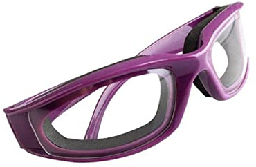 Gafas de seguridad de cocina de vidrio para cebolla, sin desgarros, ligeras, para rebanar, color morado