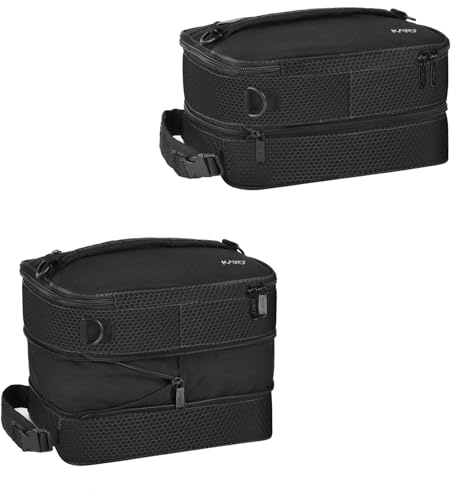 Kato Expandable Lunch Bag - 16L Insulated Large Lunch Cooler Bag, Leakproof Lunch Box with Shoulder Strap for Men and Women, Suitable for Work School Picnic Beach Travel, Black