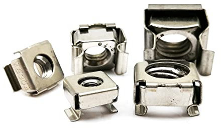Écrous à cage, écrou flottant, Écrou cage flottant for étagère de serveur, carré élastique en acier inoxydable A2-70 304(10pcs M6)