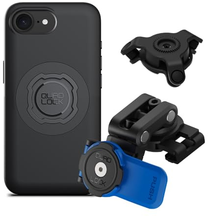 QUAD LOCK Bremszylinderdeckel Handyhalterung für Motorrad mit Vibrationsdämpfer und MAG-Hülle für iPhone 16e