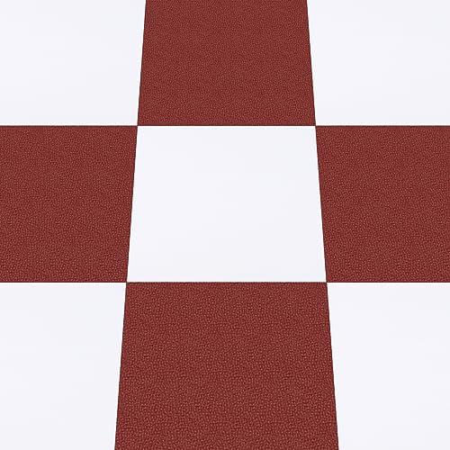 Vinylboden Selbstklebend PVC Bodenbelag Selbstklebende Fliesen | Wasserdicht Verschleißfest Geeignet für Badezimmer Küche Wohnzimmer Schlafzimmer Rot und Weiß 30x30cm 10pcs