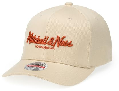 Mitchell & Ness Pinscript Basecap – Classic Red Snapback stängning (justerbar/stretchbar), män, kvinnor, barn, unisex, vår, sommar, höst, vinter, Beige-orange, one size