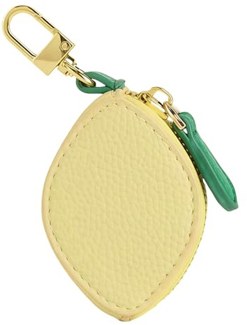 Velvoria Lemon Keychain, Lemon-Shaped Coin Purse with Keychain, Lemon Bag Charm, Mini Coin Purse, Cute Fashion Accessory