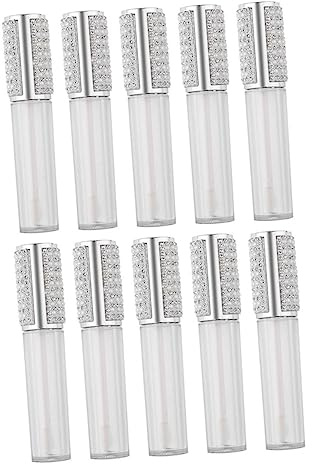 NIYANGLE Leere 5ml Lipgloss Tuben Aus Robustem Glas Nachfüllbare Lippenbalsam Flaschen Für Selbstgemacht Kosmetik Kleine Transparente Lipgloss Behälter 10 Stück Tragbar Für Zuhause Und Reisen