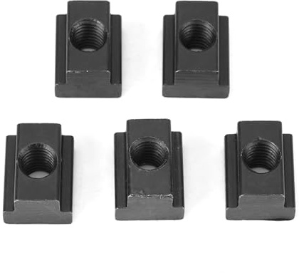 HEEPDD 45 Acero Acabado de óxido Negro T Nueces de Ranura 5 Pcs Sujetadores de Dureza de Alta Dureza para la Tuerca de la Mesa de Sujeción (M10)
