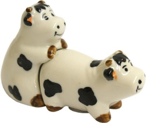 Kinky Cow Cruet Salt & Pepper Shakers Set Pots Ornament