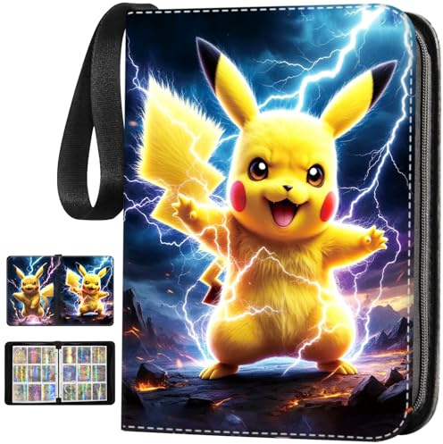Sammelkarten Album, Tragbarer Karten Sammelalbum, 9 Taschen 900 Karten Kapazität, Geeignet für alle Standard-Typkarten, Geschenk für Jungen und Mädchen 50PCS Seiten.