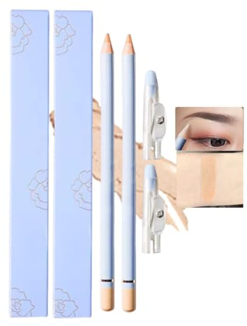 Crayon correcteur waterproof multifonctionnel avec taille-crayon, correcteur contour des yeux longue tenue et hydratant (Natural2PCS)