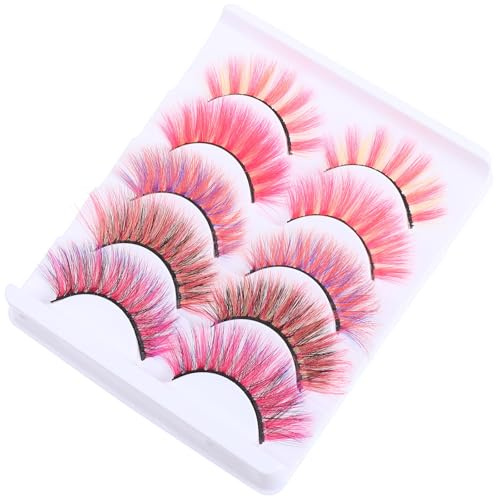 iplusmile 10pcs Artificial Colorful False Eyelashes Comfortable to Wear Day Natural Look Dense Lashes for Nightlife and Daily Use