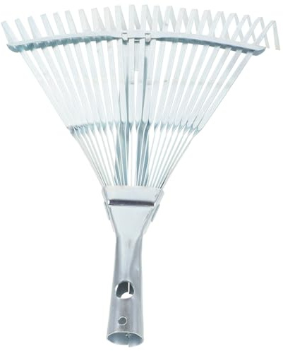 MERRYHAPY Testa Rastrello per Giardinaggio in Metallo Regolabile 22 Denti, Accessorio Leggero ed Espandibile per Prato e Raccolta Foglie, per Giardino e Paesaggio Multifunzione