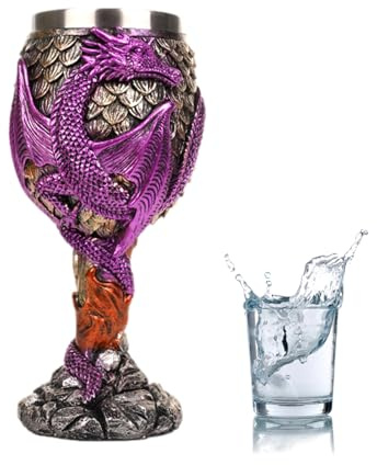 Genérico Copa medieval, copa de vino de dragón | Copas medievales de acero inoxidable para beber,Copa de cáliz medieval segura, multiusos y creativa para beber y reunirse a diario