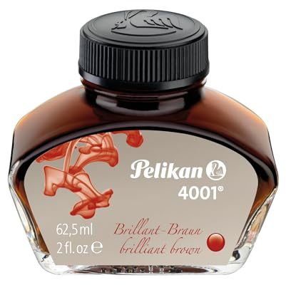 Pelikan Tintenglas Tinte 4001 Brilliant-Braun 62,5 ml, 1 Glas | Pelikan 4001 Tinte Brilliant-Braun 62,5 ml Tintenglas, brillante Farbe