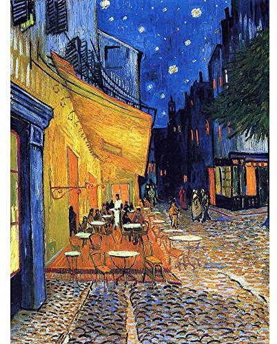 Wee Blue Coo Vincent Van Gogh Cafe Terrace Place Du Forum Arles 1888 Art Print Poster Wall Decor Kunstdruck Poster Wand-Dekor-12X16 Zoll