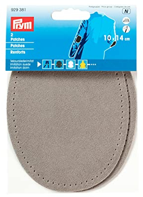 Prym 929381 Patches imitation suede iron-on 10 x 14 cm light grey