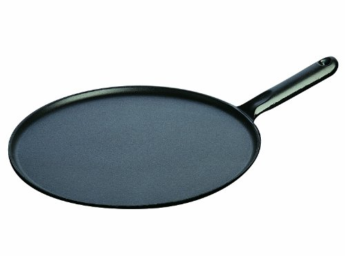 Staub Crepes Pfanne mit Gusseisengriff, rund (30 cm, induktionsgeeignet, mit mattschwarzer Emaillierung im Inneren der Pfanne, inklusive 1 Verteiler und 1 Spatel), schwarz