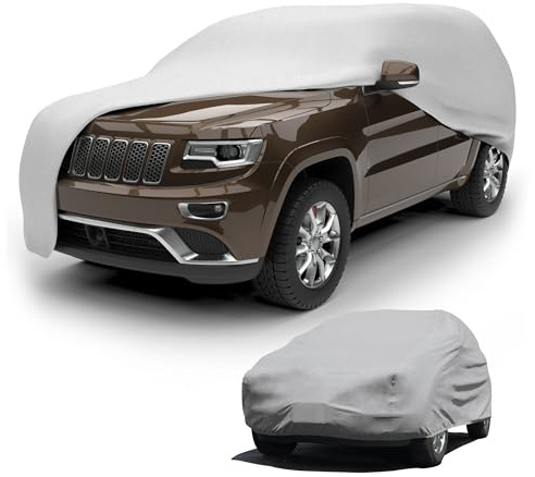 Budge Duro SUV Cover, 3-Layer UV, Water & Dust Resistant Outdoor Protection, Fits SUVs up to 186 Inches, Gray